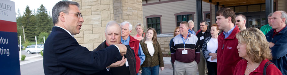 Alan Richman, President and CEO of InnoVative Capital, addressing NADO at North Valley Hospital in Whitefish, MT